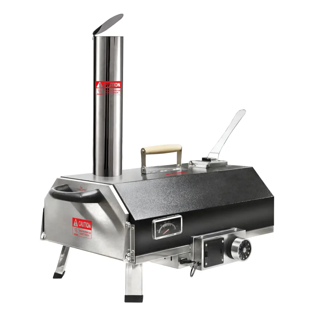 Black 12 Inch Wood Fired Outdoor Pizza Oven Travel Friendly Hard Wood Pellet rnb
