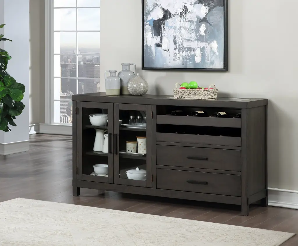 Napa Server Brown Dark Brown Wood Sideboard steve silver furniture