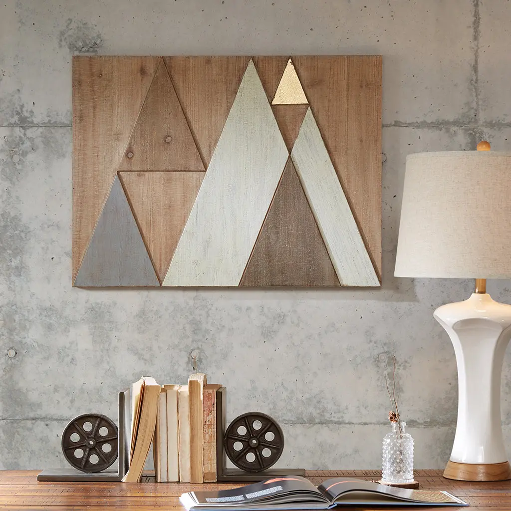 Layered Triangles Wood Wall Decor Natural Wood Geometric Art jla