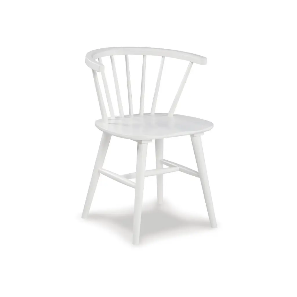 22 Inch Set 2 Dining Chairs Spindle Backrest Matte White Wood Design royal hampton