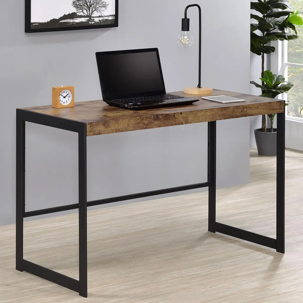 Antique Nutmeg and Gunmetal Writing Desk Brown Office Furniture Vintage Style furniture max