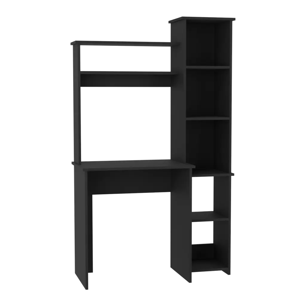 Versalles Writing Desk Two High Quality Shelves Five Cubbies Black rta mubles colombia