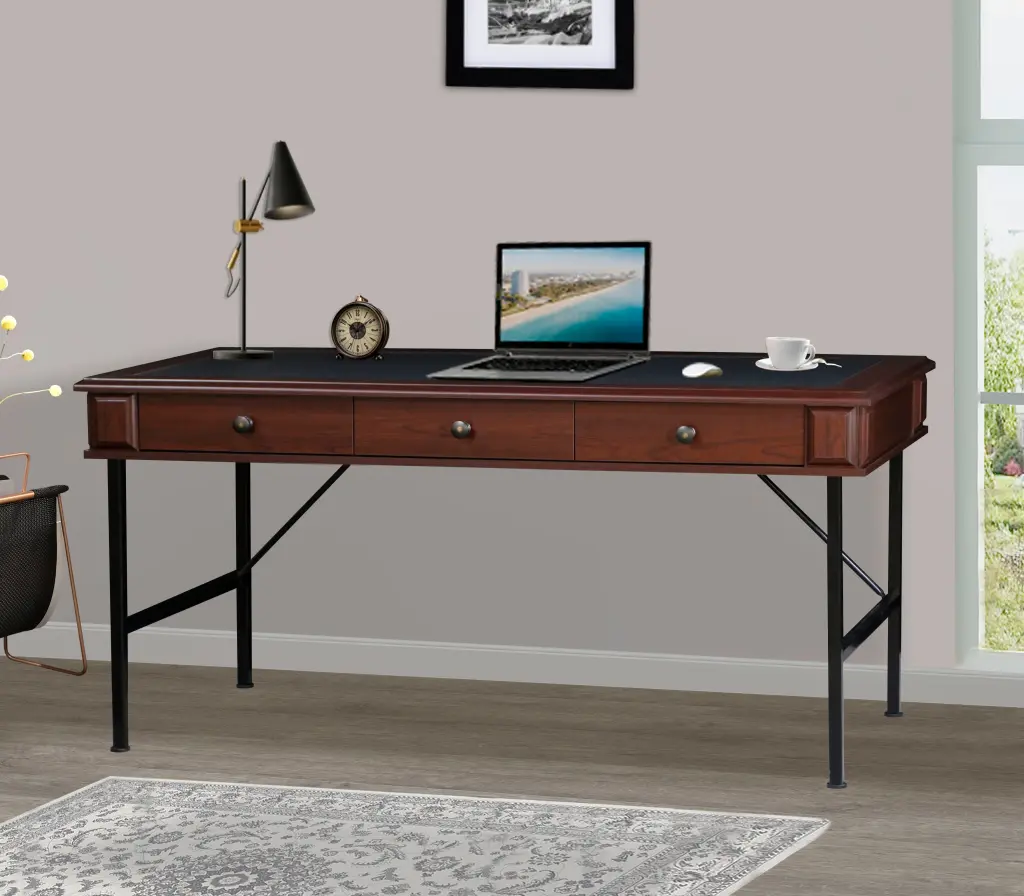 63 Writing Desk Stylish Cherry and Black Dual Tone Office Desk Elegant singularity