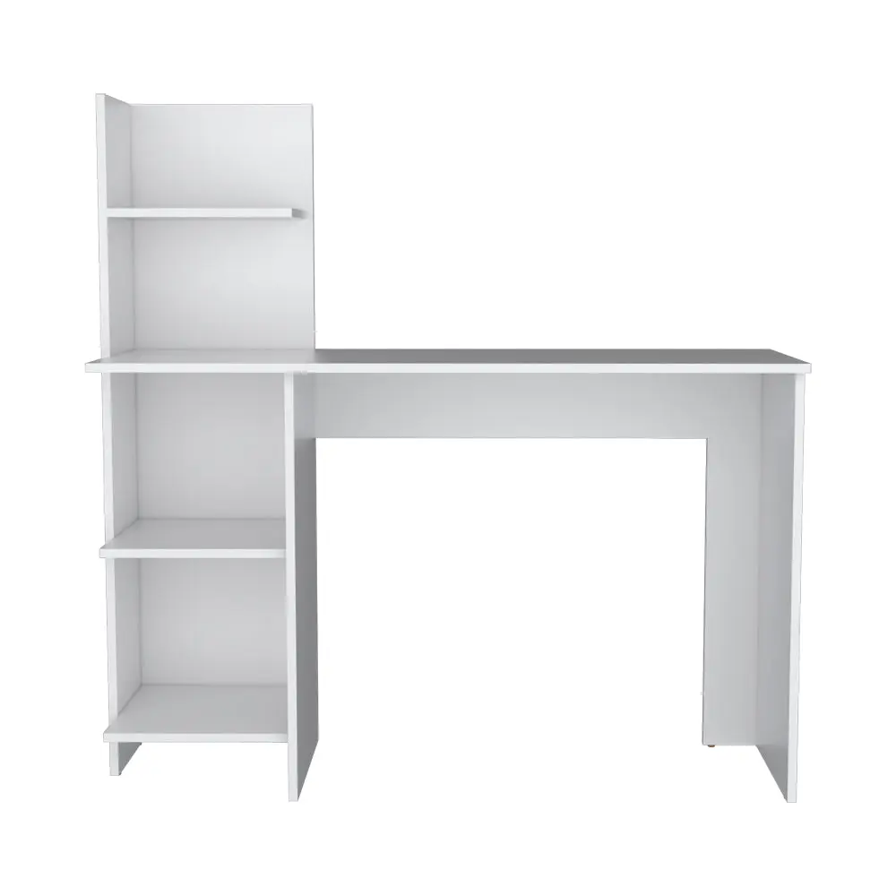 Desk Wichita Office Desk White Particle Board Engineered Wood Modern Workstation treevol furniture